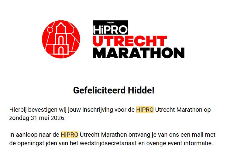 Startbewijs halve marathon Utrecht, Overige typen, Nieuw, Hardlopen, Ophalen