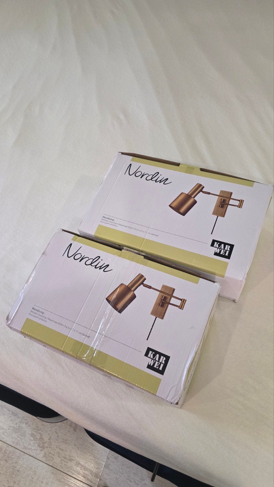 2 Nieuwe Karwei Nordin Wandlampen - Bronskleurig, Ophalen of Verzenden, Nieuw, Metaal