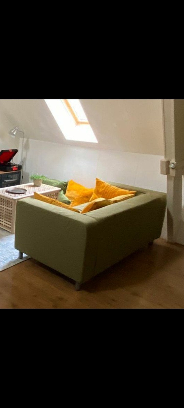 Gratis groene IKEA bank - ophalen, Ophalen, Gebruikt, 150 tot 200 cm, Tweepersoons
