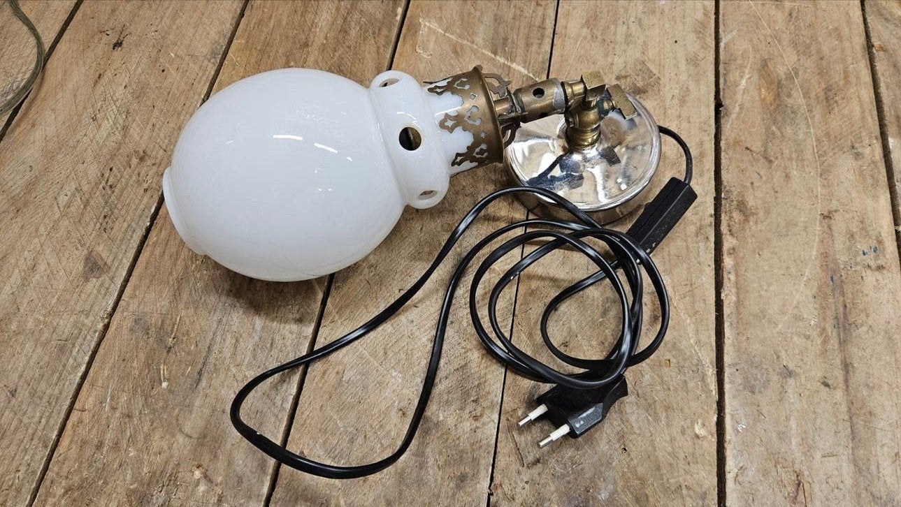Oude gaslamp / wandlamp ongebouwd naar Elektrische, Ophalen of Verzenden