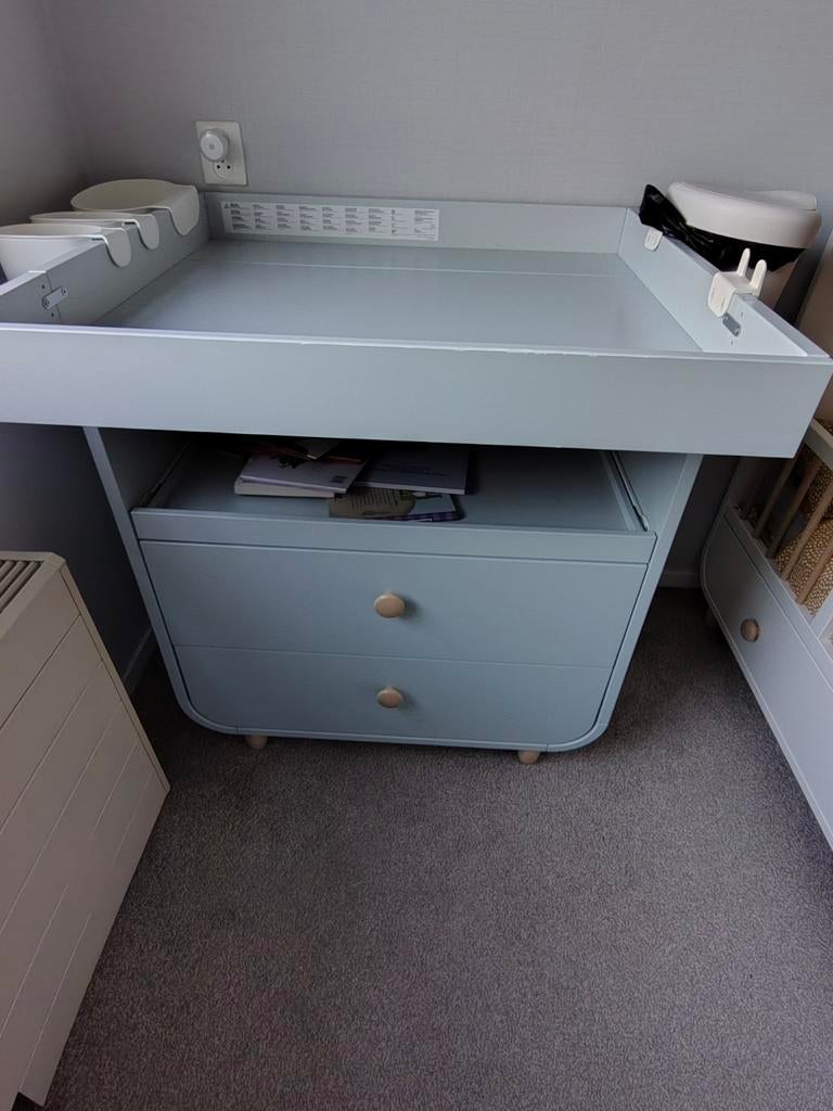 IKEA MYLLRA Commode Turquoise met bakjes en prullenbakje, Ophalen, Gebruikt, 50 tot 70 cm, 75 tot 100 cm