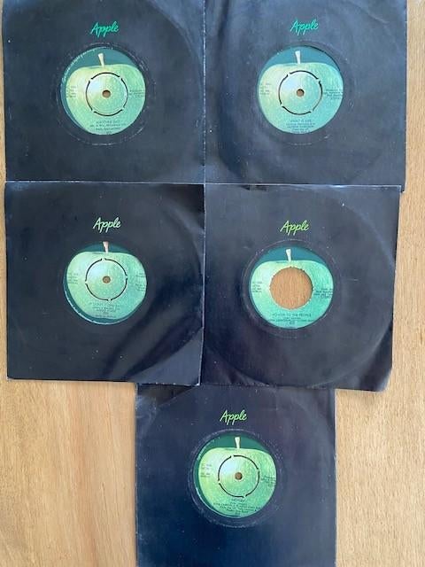 Apple 5 x vintage single's [ex] Beatles, Cd's en Dvd's, Vinyl Singles, Gebruikt, 7 inch, Single, Ophalen of Verzenden