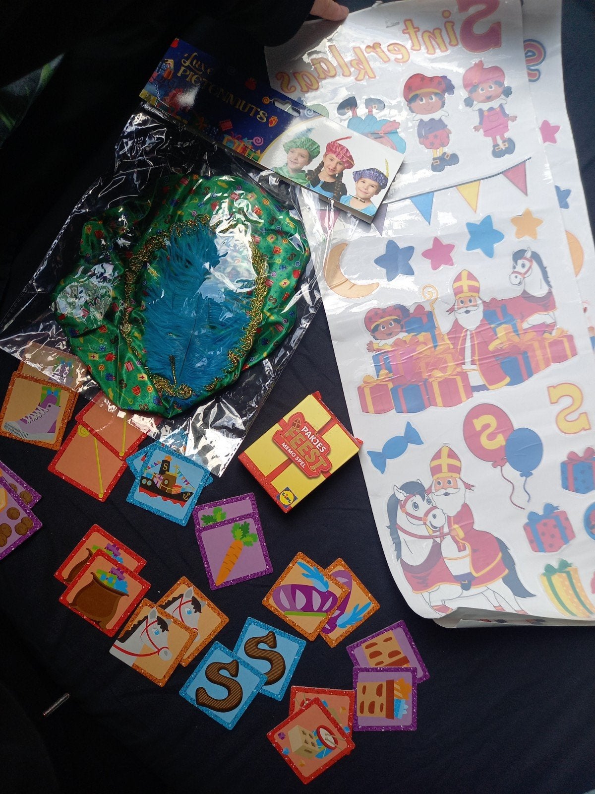 pietenmuts raamstickers en memory, Ophalen of Verzenden