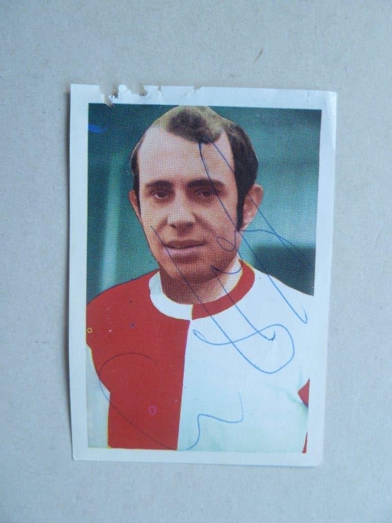 Handtekening  Eddy.Treytel Feyenoord  plaatje v.d.Hout 69/70, Ophalen of Verzenden, Gebruikt, Feyenoord, Poster, Plaatje of Sticker