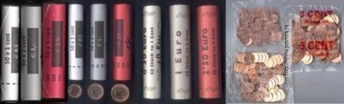 Euromunten 12 rollen/zakjes van 1, 2 en 5 eurocent alle UNC, Ophalen of Verzenden, Overige landen, Overige waardes, Setje
