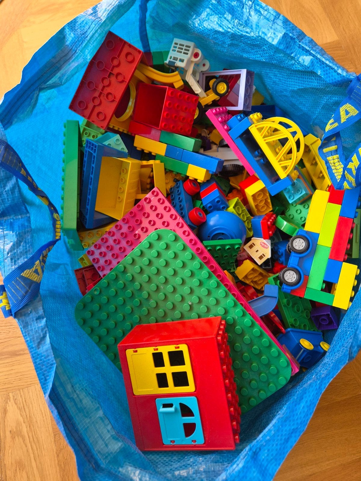 Grote zak Duplo bouwstenen en onderdelen