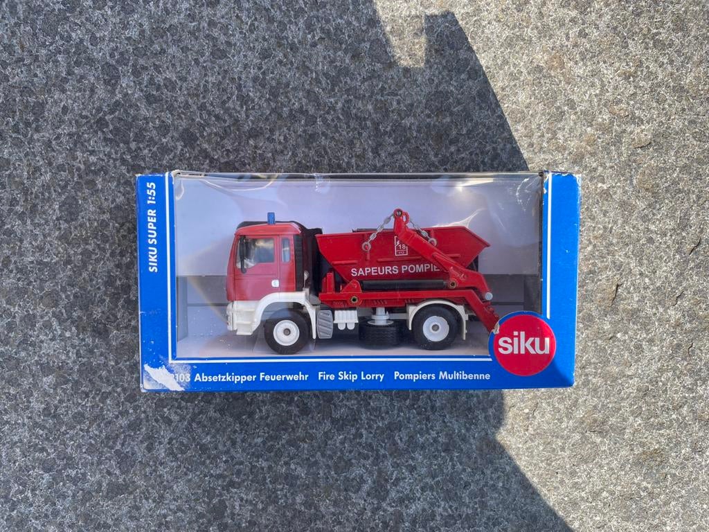 Siku 2103 - MAN TGA kiepauto Pompiers, Hobby en Vrije tijd, Ophalen of Verzenden, Zo goed als nieuw, Bus of Vrachtwagen, SIKU