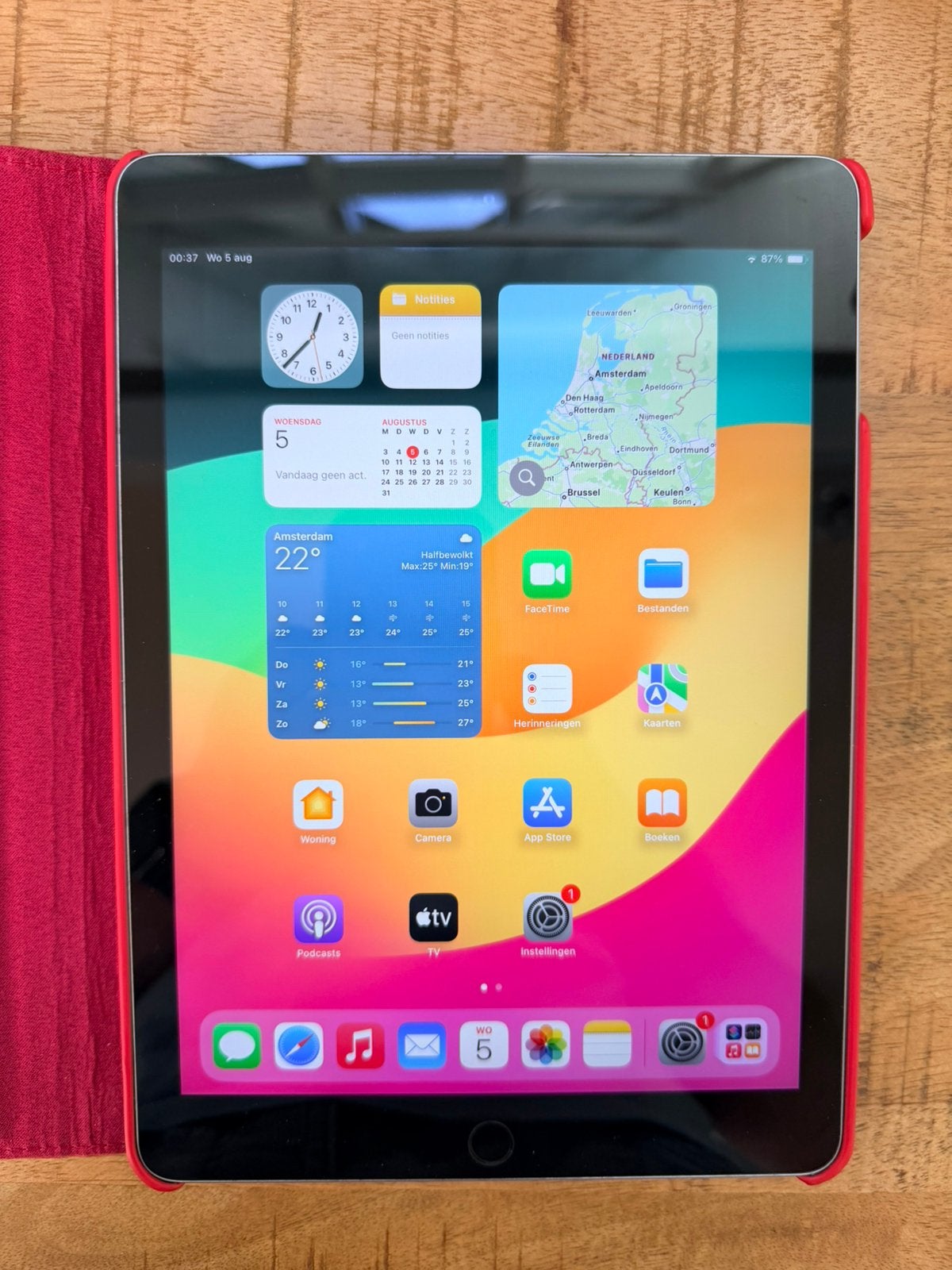 Apple iPad 6 (2018) 128GB WiFi Spacegrijs + hoes + doos, Computers en Software, Apple iPads, Apple iPad, Zo goed als nieuw, Grijs
