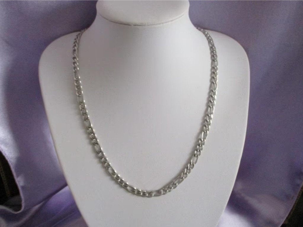 Cool Masculine Figaro halsketting, 60 cm, 6 mm x 2 mm, Sieraden, Tassen en Uiterlijk, Kettingen, Verzenden, Nieuw, Zilver, Overige materialen