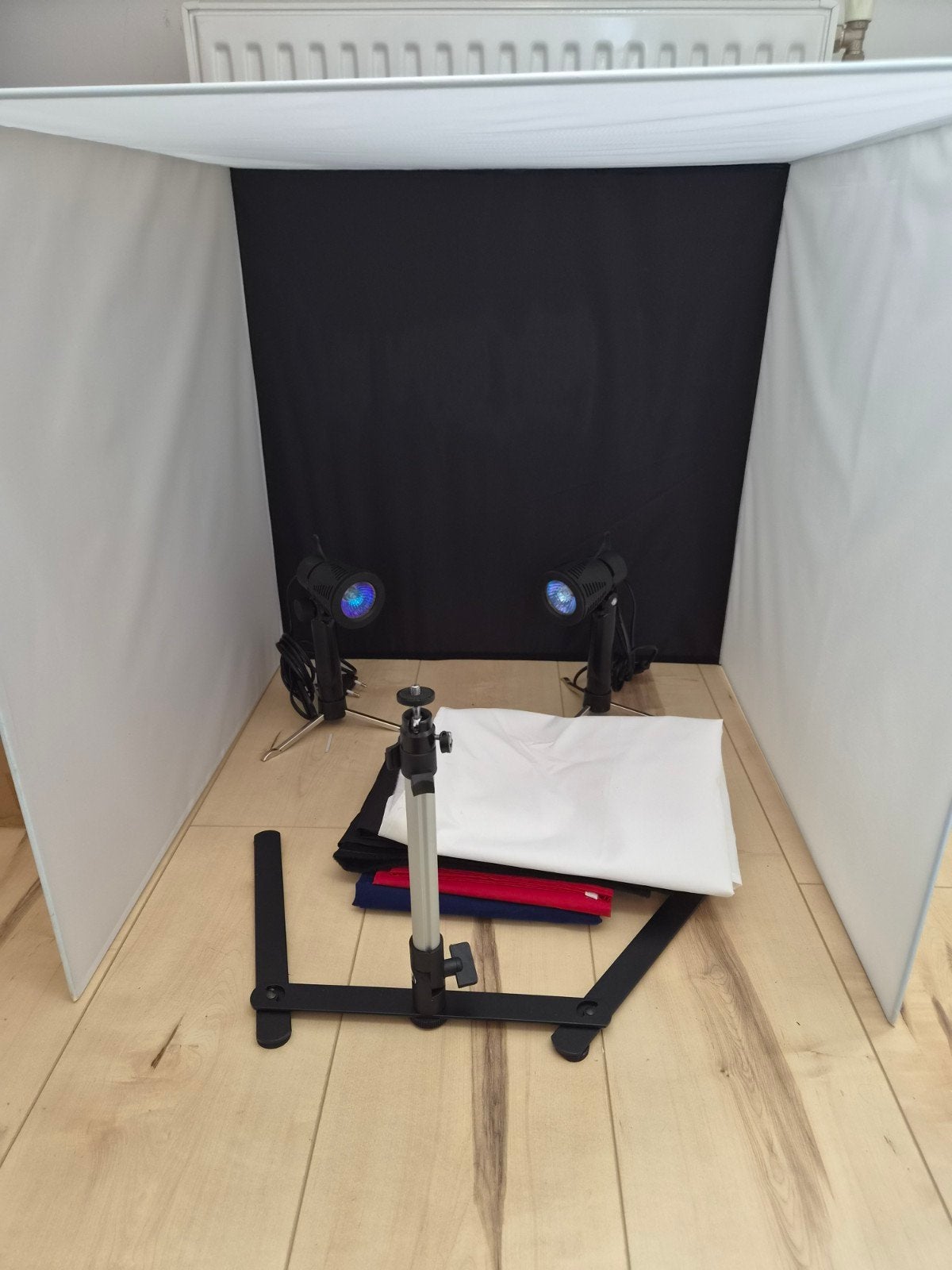 Caruba Fotostudio met Verlichting en Achtergronden, Ophalen of Verzenden, Zo goed als nieuw, Caruba, Opvouwbaar
