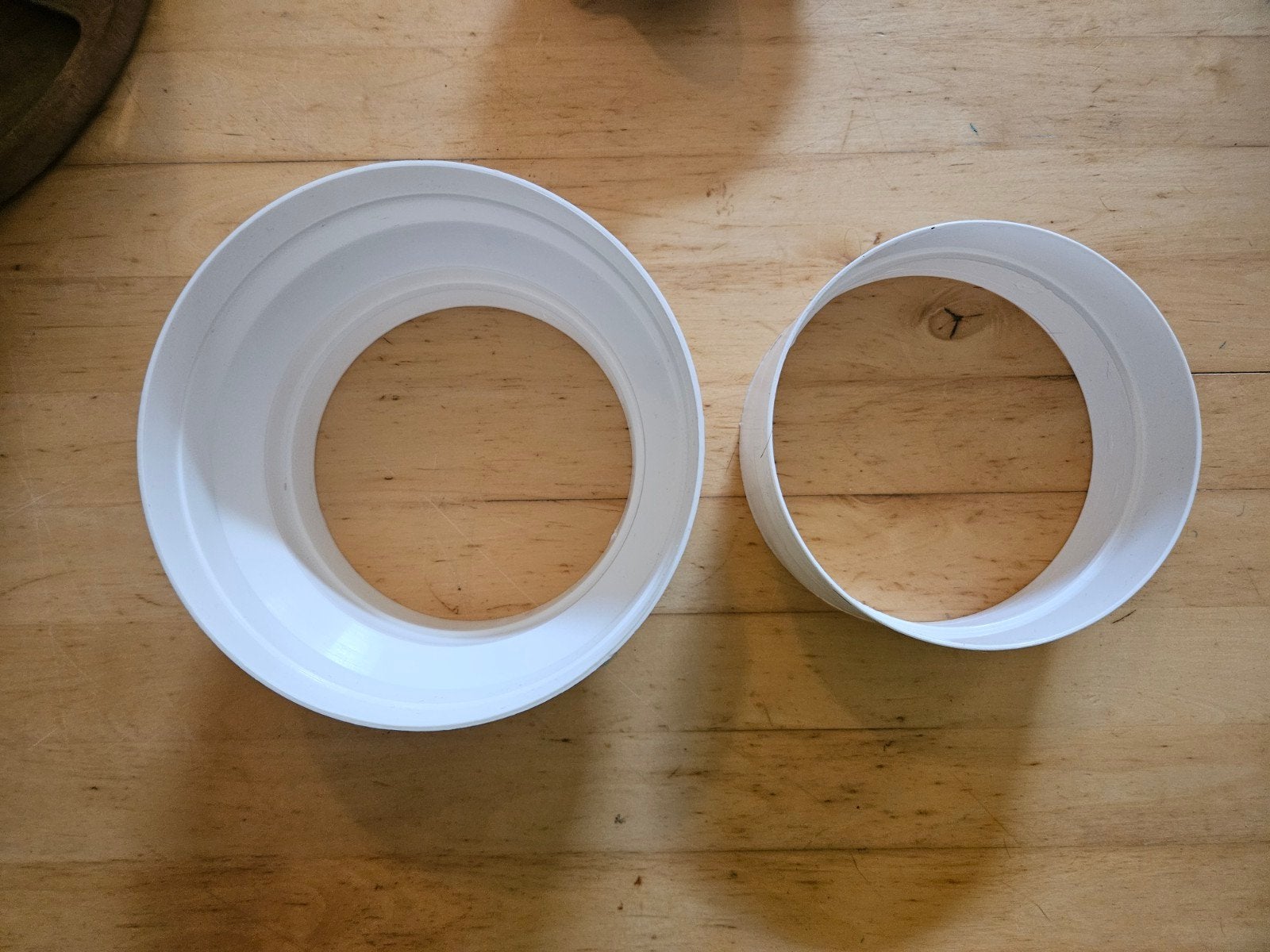 Witte PVC  verloopstukken luchtafvoer  (2 stuks), Ophalen, Pvc, Overige typen, Zo goed als nieuw
