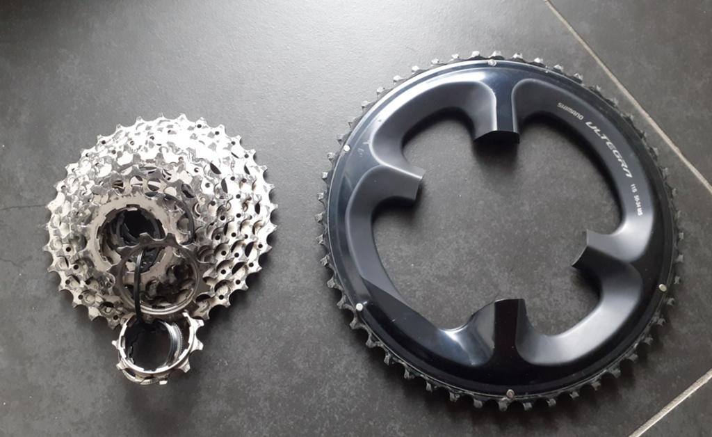 Shimano Ultegra 50T kettingblad + 11sp cassette 11/32, Fietsen en Brommers, Fietsonderdelen, Ophalen, Gebruikt, Racefiets