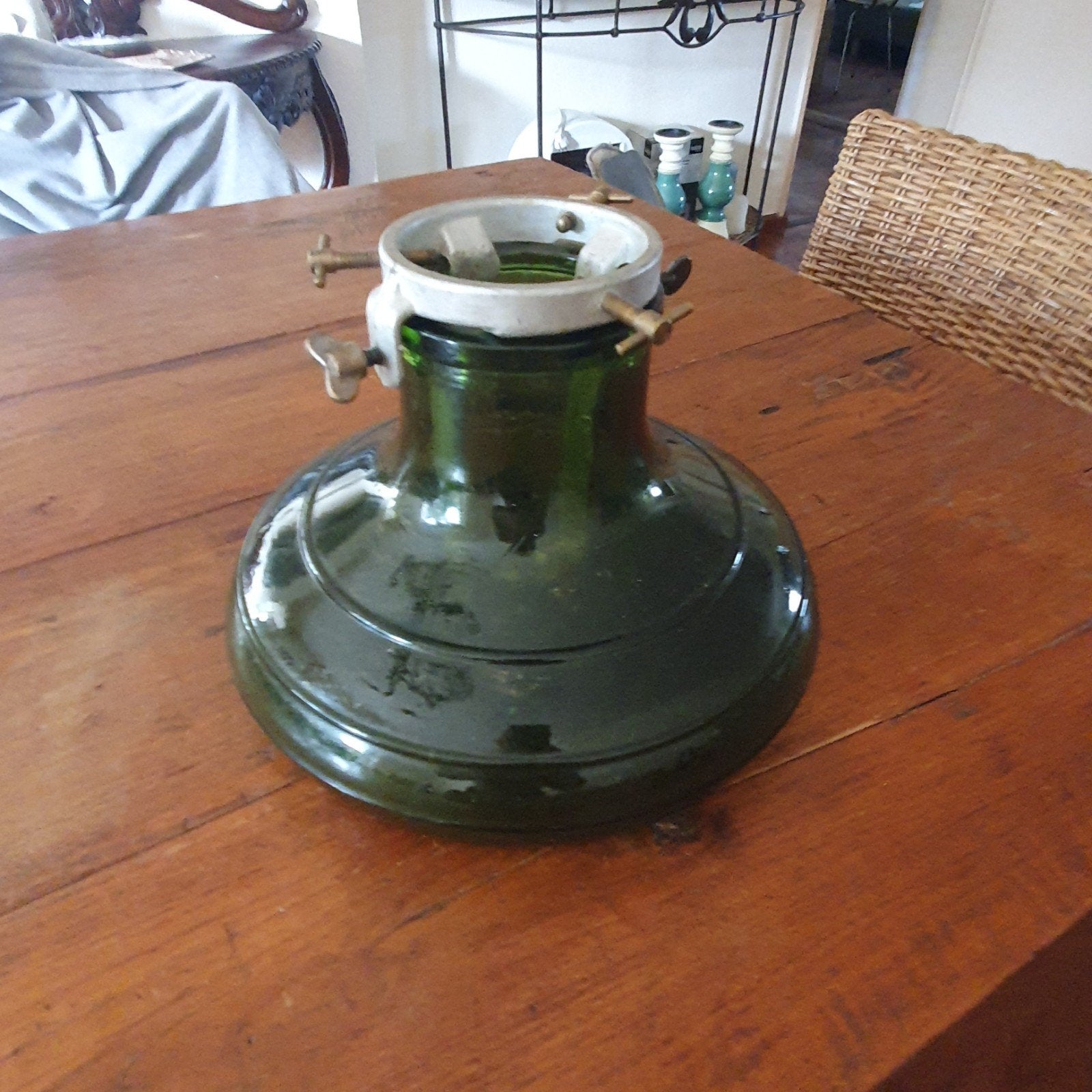 Vintage Kerstboomstandaard Glas Groen - Bulach Zwitserland, Antiek en Kunst, Ophalen