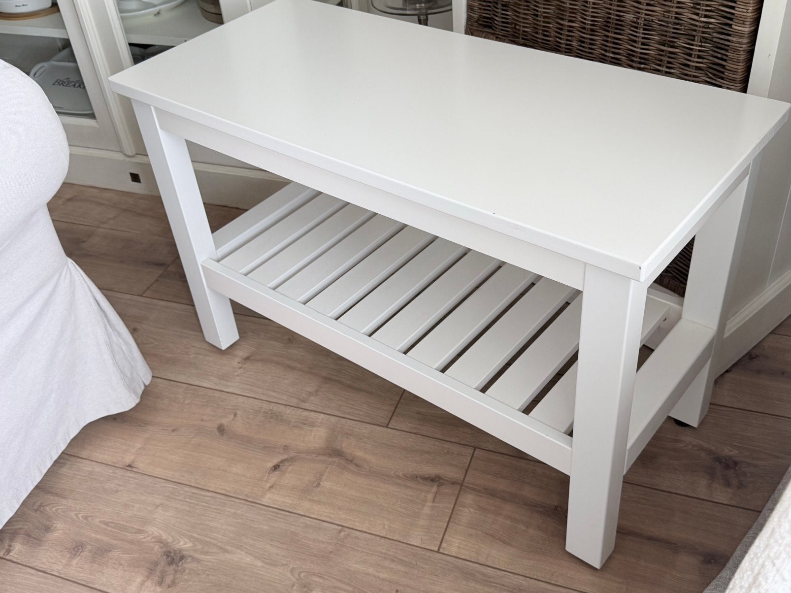IKEA HEMNES sidetable/ bankje, Huis en Inrichting, Tafels | Sidetables, Ophalen, 50 tot 100 cm, Landelijk, Zo goed als nieuw