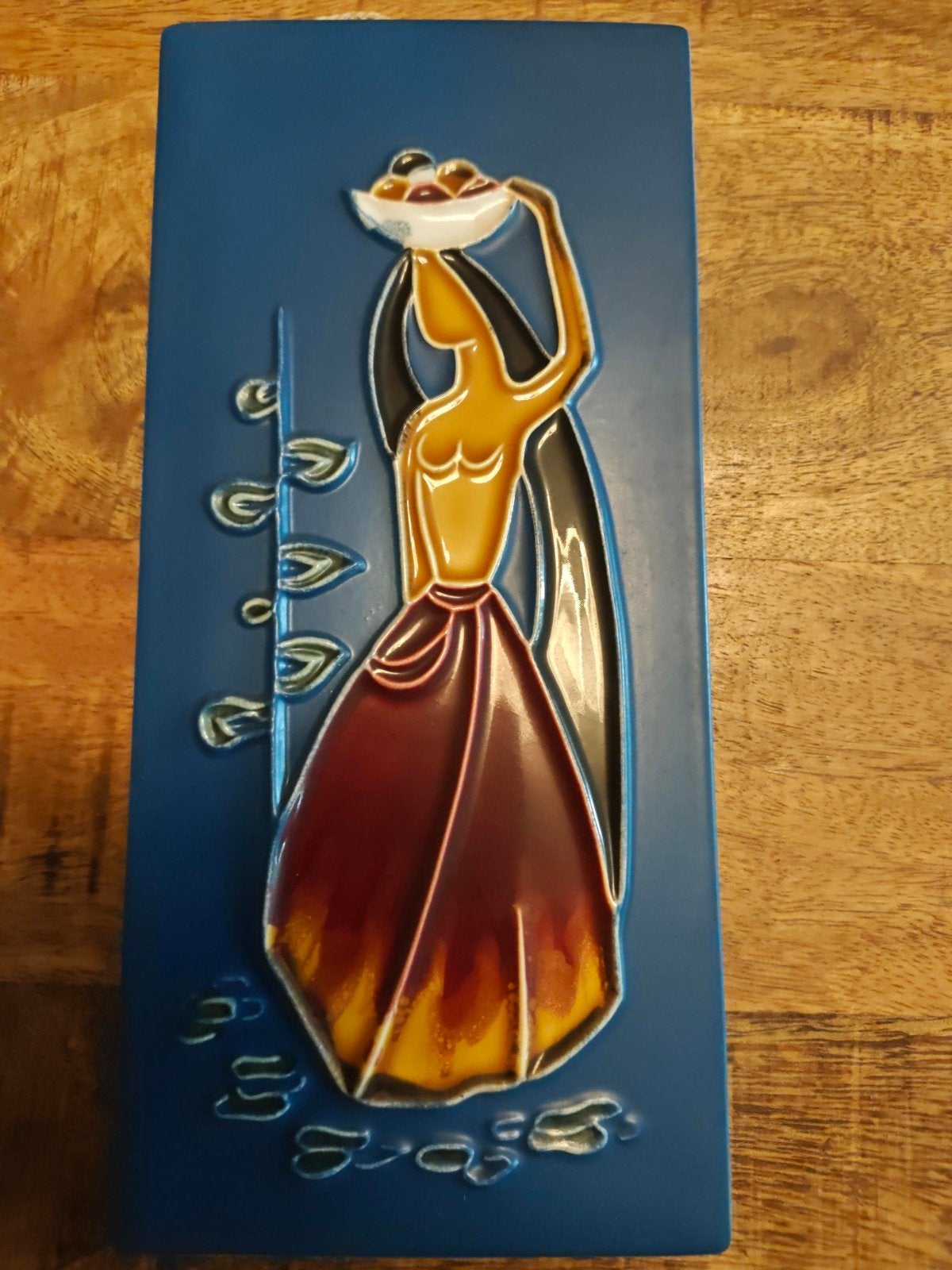 Wanddecoratie Afrikaanse Vrouw Origineel Handgeschilderd, Antiek en Kunst, Ophalen of Verzenden