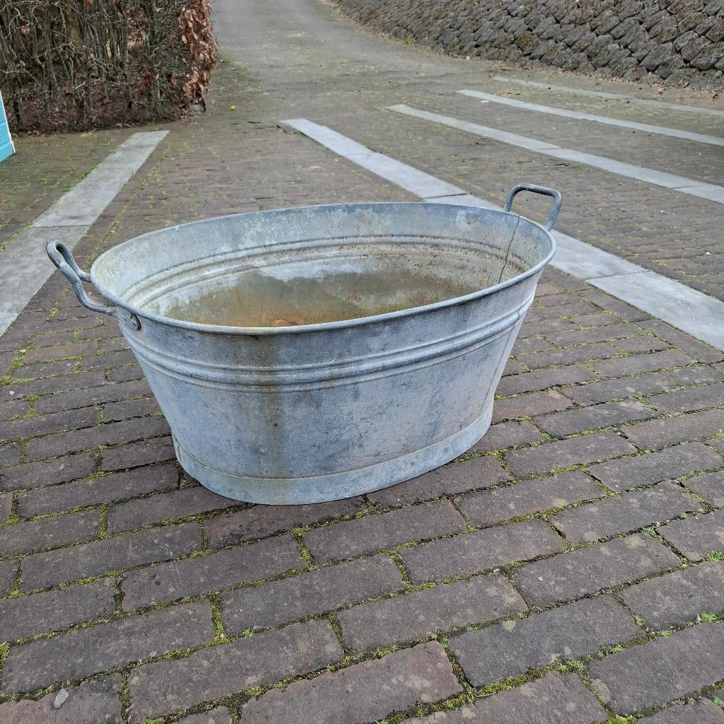grote zinken teil, Tuin en Terras, Ophalen, Gebruikt, Minder dan 30 cm, Balkon