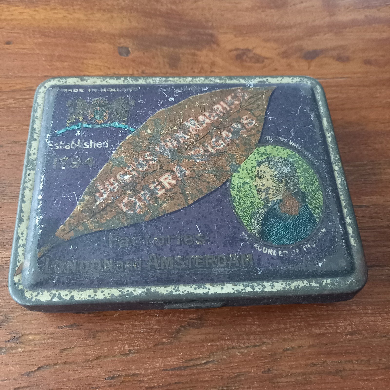 Antiek Justus van Maurik Opera Cigars Sigarenblikje ca. 1920, Verzamelen, Blikken, Ophalen of Verzenden, Gebruikt, Overige