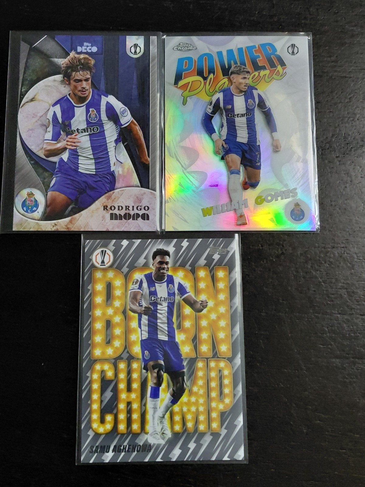 Topps FC Porto Voetbal Kaarten - Mora, Gomes en Aghehowa, Verzamelen, Ophalen of Verzenden, Zo goed als nieuw, Buitenlandse clubs