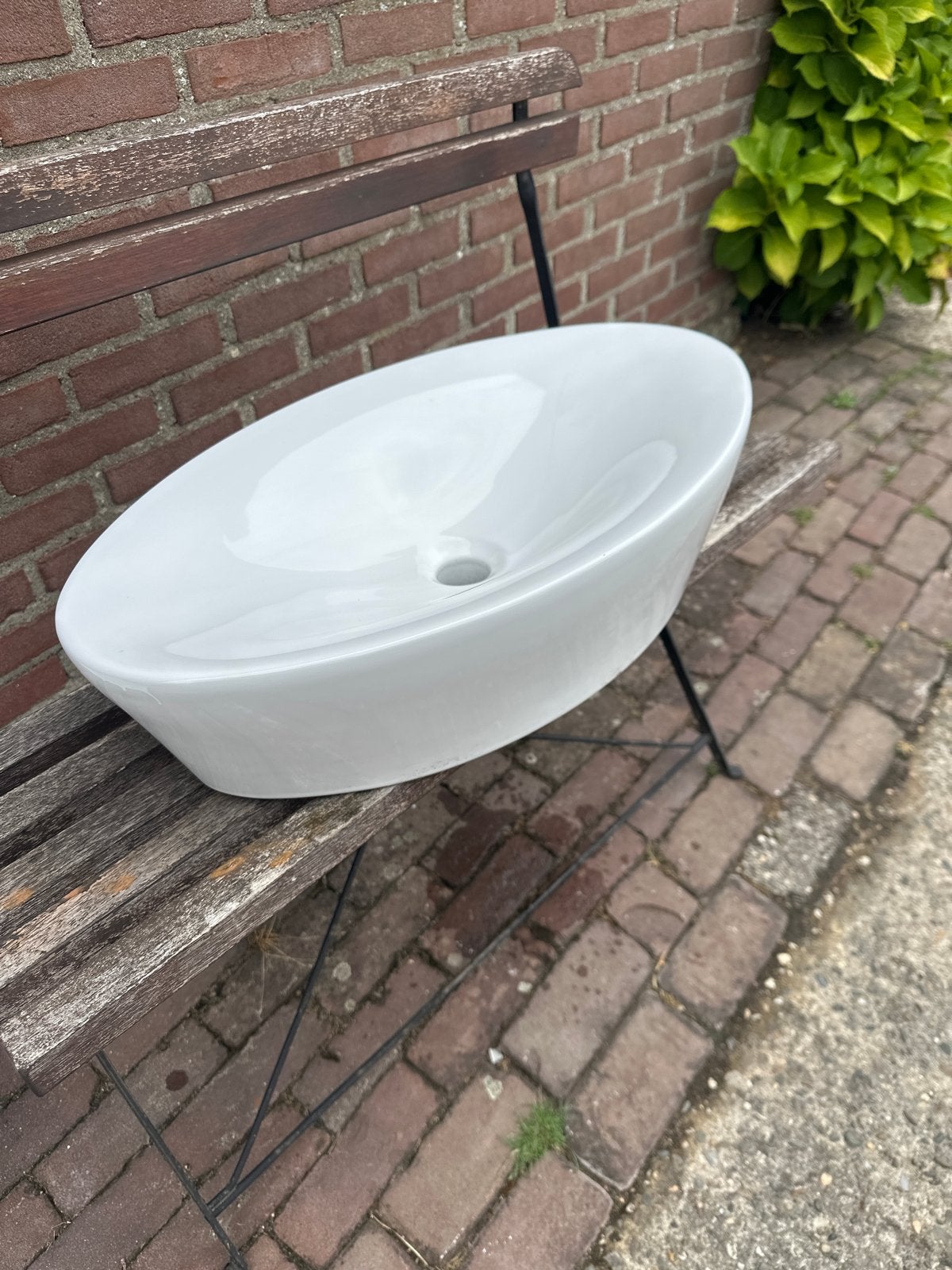 Wastafel ovaal wit keramiek - Nieuw in doos, Ophalen, Nieuw, Wastafel