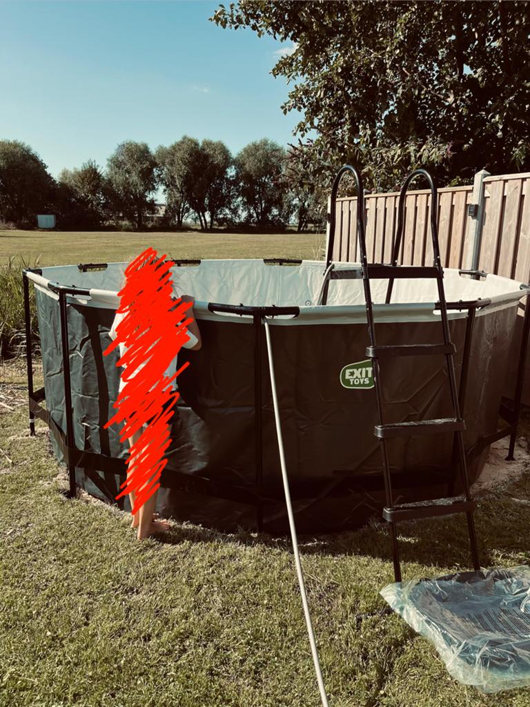 EXIT Black Leather zwembad ø360x122cm met zandfilterpomp, Tuin en Terras, Ophalen, Zo goed als nieuw