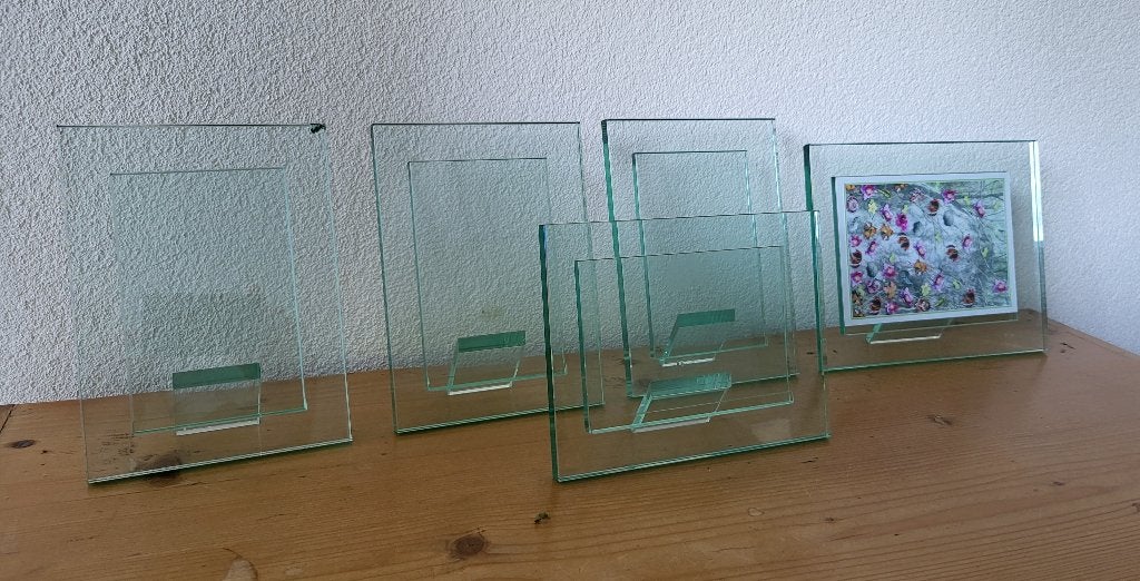6x Vintage glazen fotolijsten, Audio, Tv en Foto, Fotografie | Fotolijsten, Ophalen, Gebruikt, Wissellijst, Portrait en Landscape