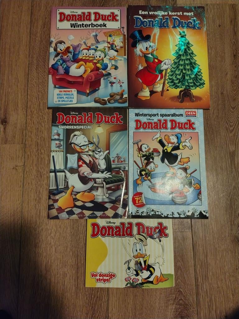 5 Donald Duck boeken - Winterboek, Kerst, Snorkelspecial, Meerdere stripboeken, Ophalen of Verzenden, Gelezen, Walt Disney