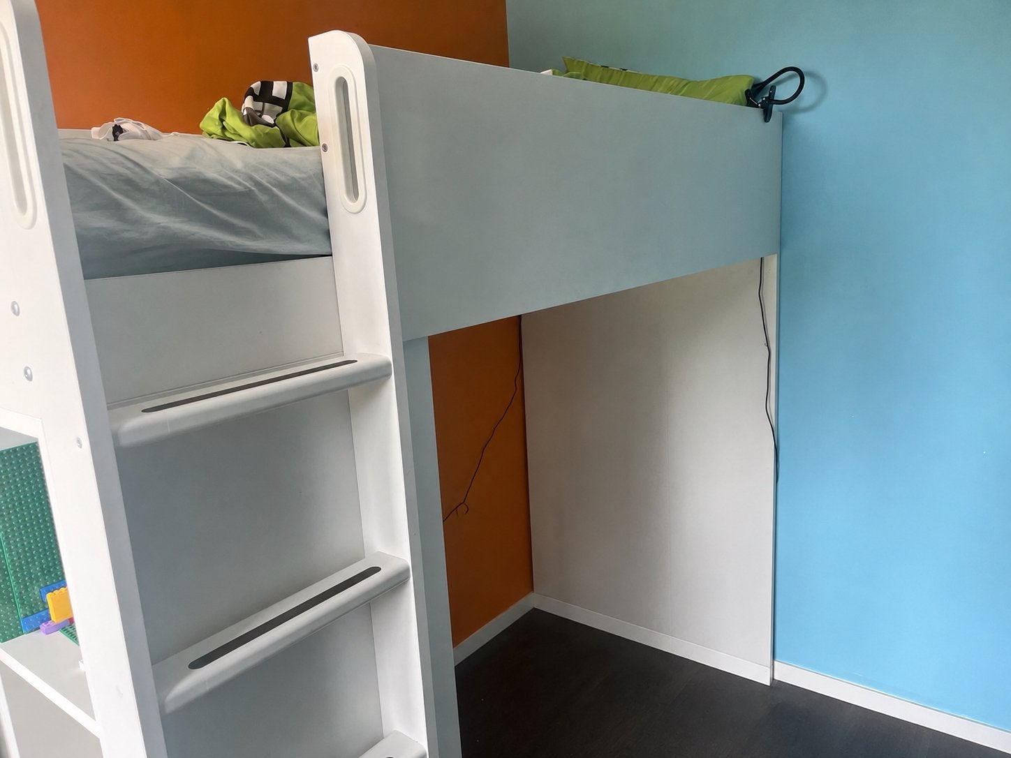 Ikea Smastad: Witte halfhoogslaper met kast, Huis en Inrichting, Ophalen, 90 cm, Eenpersoons, 160 tot 180 cm