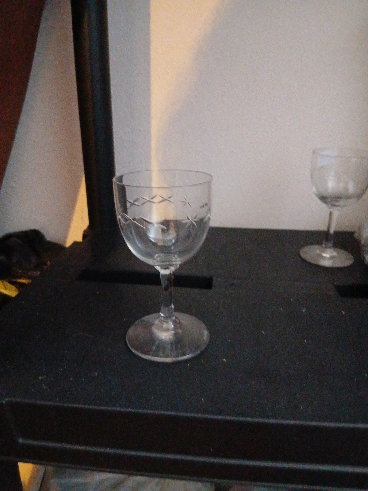 Set van 2 vintage gegraveerde borrelglaasjes, Antiek en Kunst, Ophalen of Verzenden