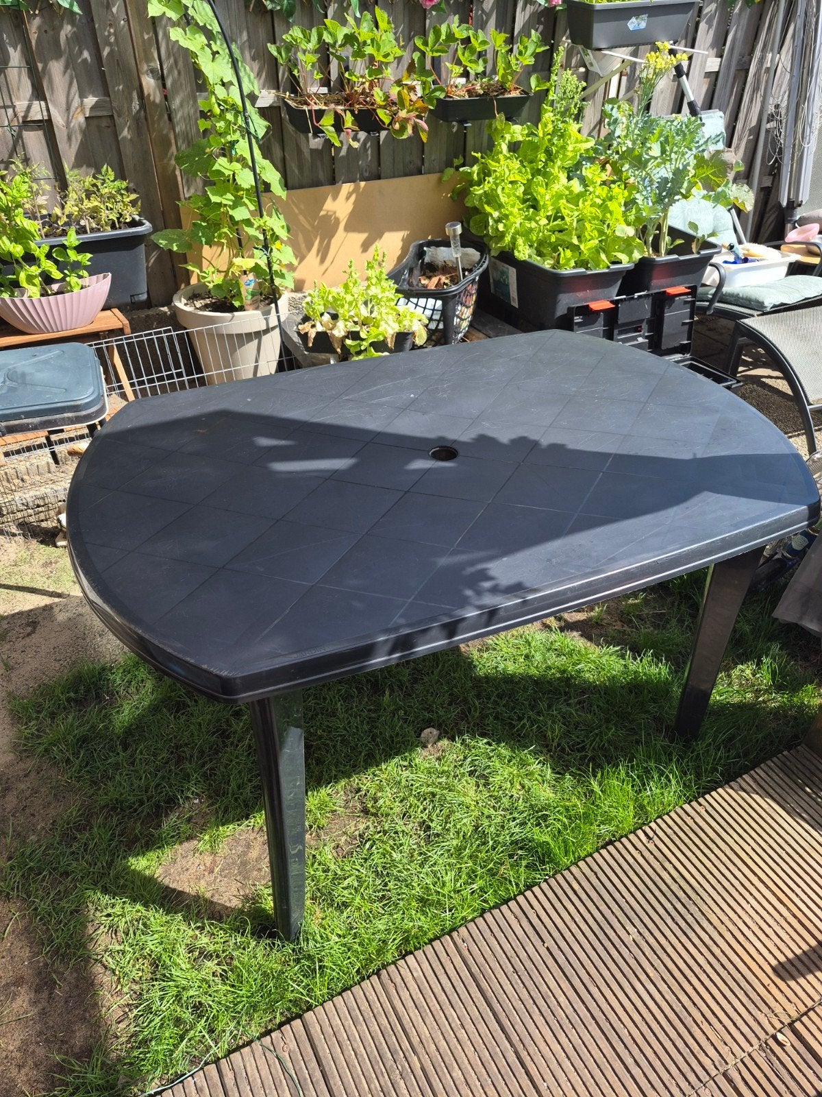 Jardin tuintafel, Tuin en Terras, Ophalen, Gebruikt, Rechthoekig, Kunststof