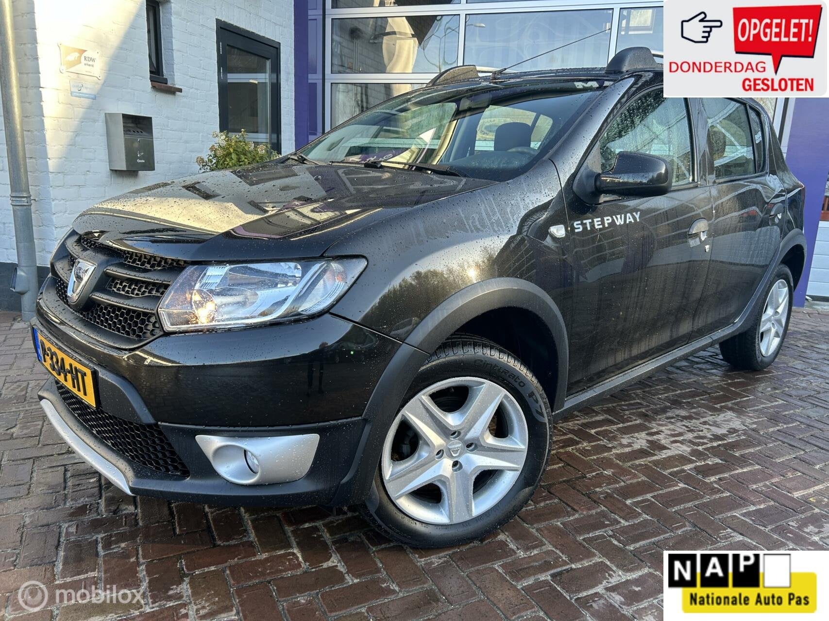 Dacia Sandero 0.9 TCe Stepway Ambiance * AIRCO *, Auto's, Voorwielaandrijving, Stof, Gebruikt, Zwart