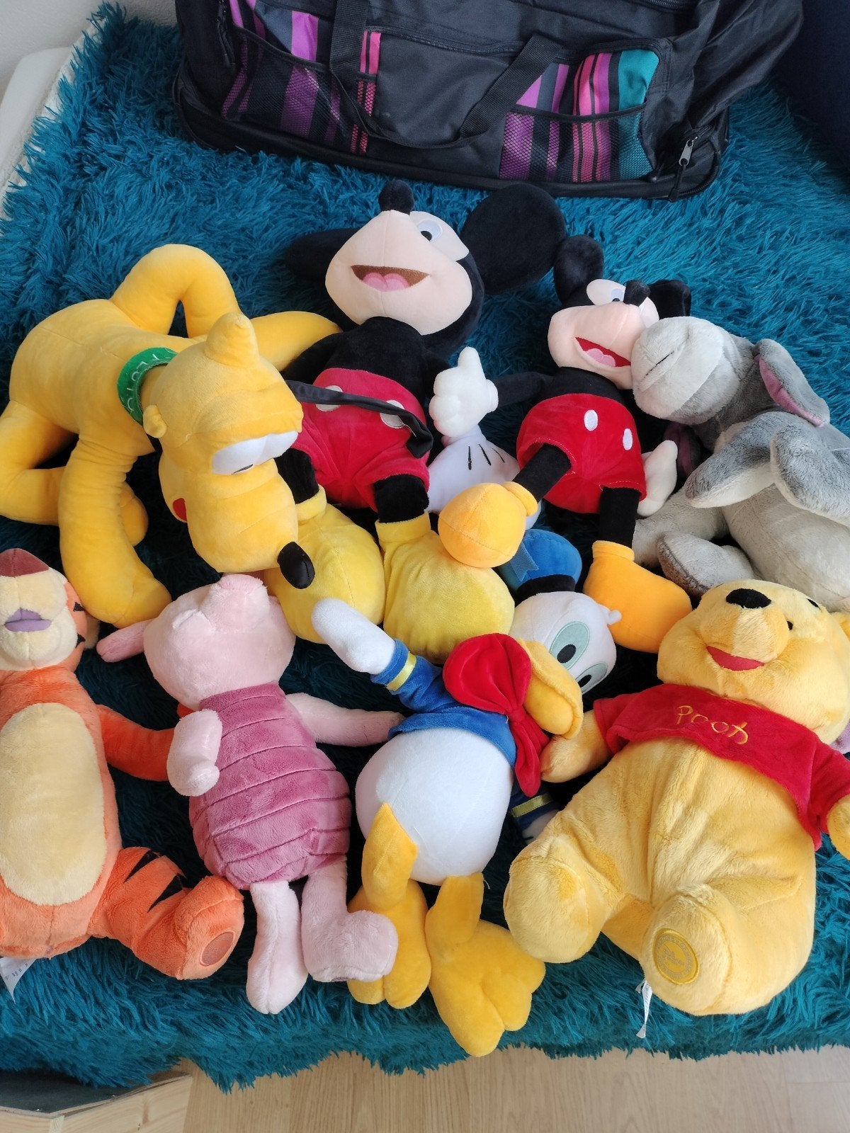 Grote Disney knuffels: Mickey, Donald, Teigetje, Knor, Disney, Overige typen, Zwart, Ophalen of Verzenden