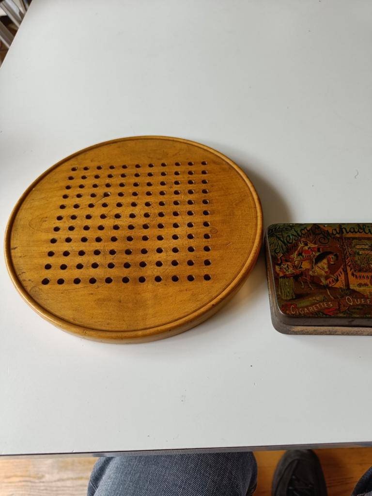 Vintage Solitaire spel met houten bord en pionnen, Een of twee spelers, Ophalen of Verzenden, Gebruikt, Onbekend