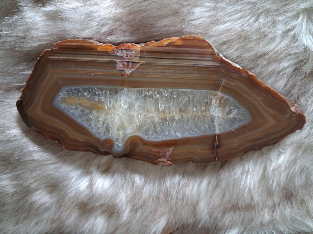 Prachtige Agaat Schijf - Natuurlijke Decoratie 20 cm, Ophalen of Verzenden, Zo goed als nieuw