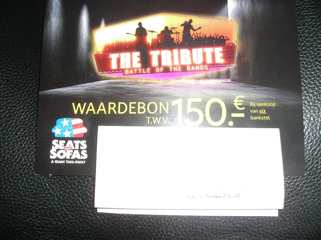 Waardebon Seats and Sofas van € 150,-, Tickets en Kaartjes, Eén persoon, Kortingsbon, Warenhuis- of Winkelbon