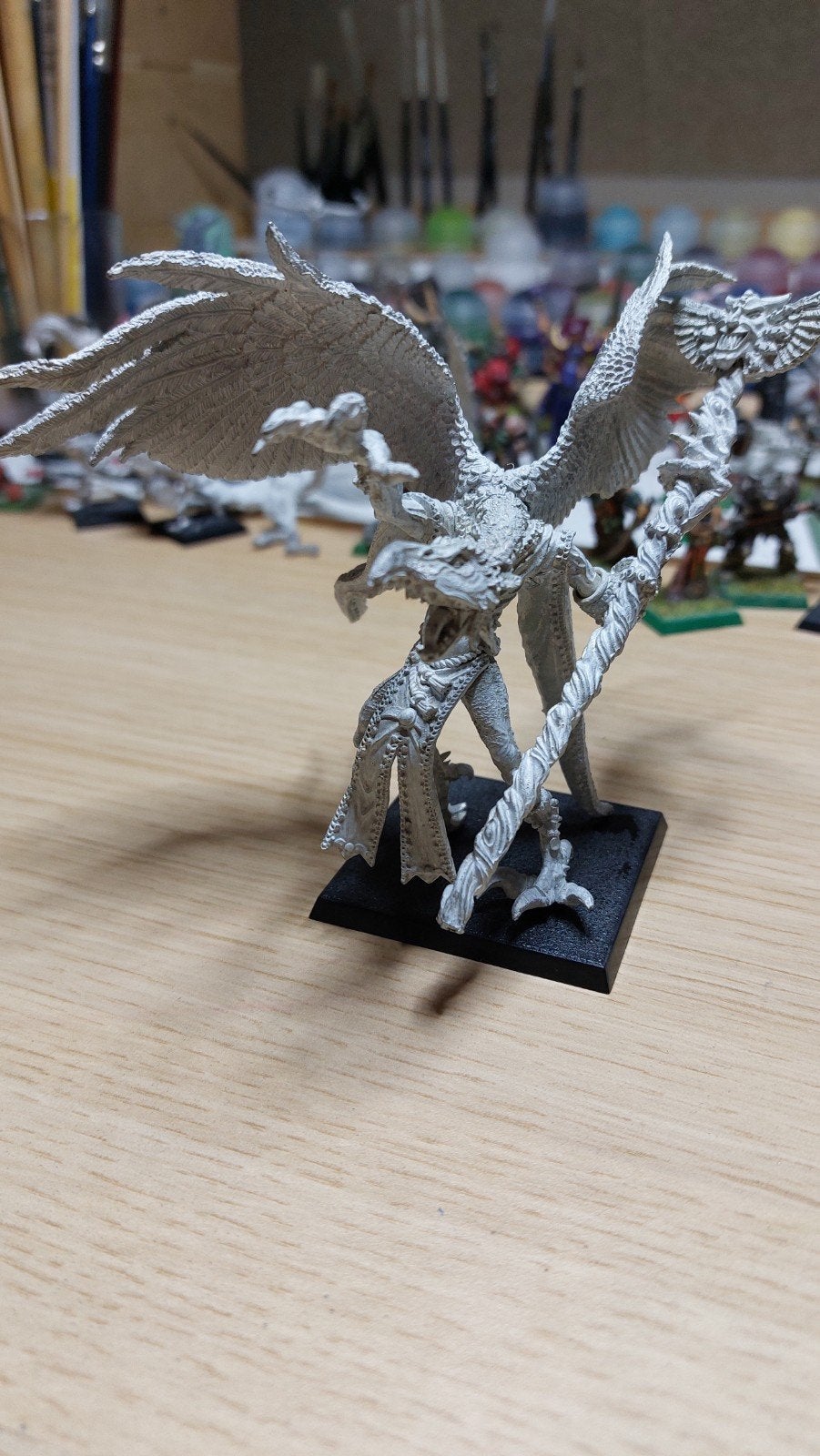 Greater Demon of Tzeentch (metaal, 1992, geprimed), Hobby en Vrije tijd, Ophalen of Verzenden, Gebruikt
