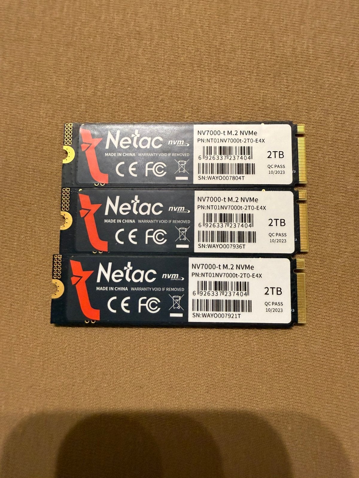 Netac 2TB NVMI SSD NV7000 3 stuks, Ophalen of Verzenden, Zo goed als nieuw, Desktop