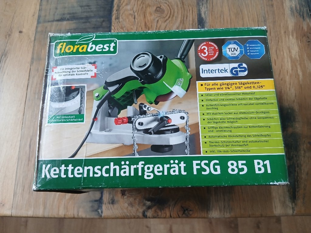 Florabest FSG85 B1 zaagketting slijpmachine, Ophalen of Verzenden, Nieuw, Minder dan 700 watt, Werkbankslijpmachine