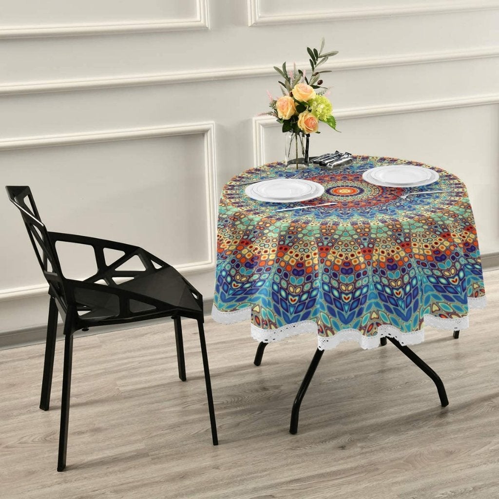 Mandala Rond Tafelkleed / Tafellaken Tafel Kleed Laken Boho, Verzenden, Nieuw, Rond