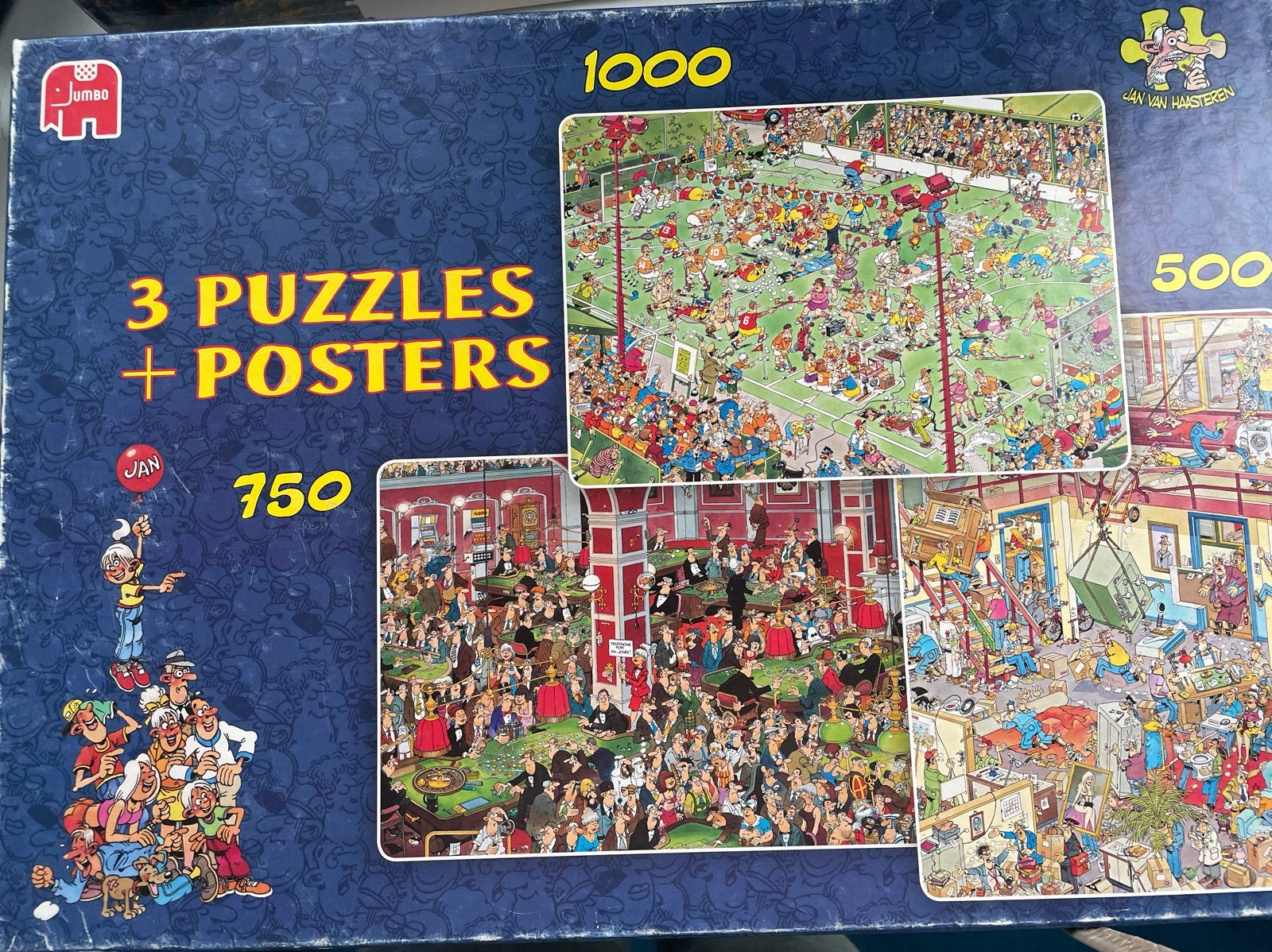 Jan van Haasteren 3-in-1 Puzzelset (500, 750, 1000 stukjes), Ophalen, 500 t/m 1500 stukjes, Gebruikt, Legpuzzel