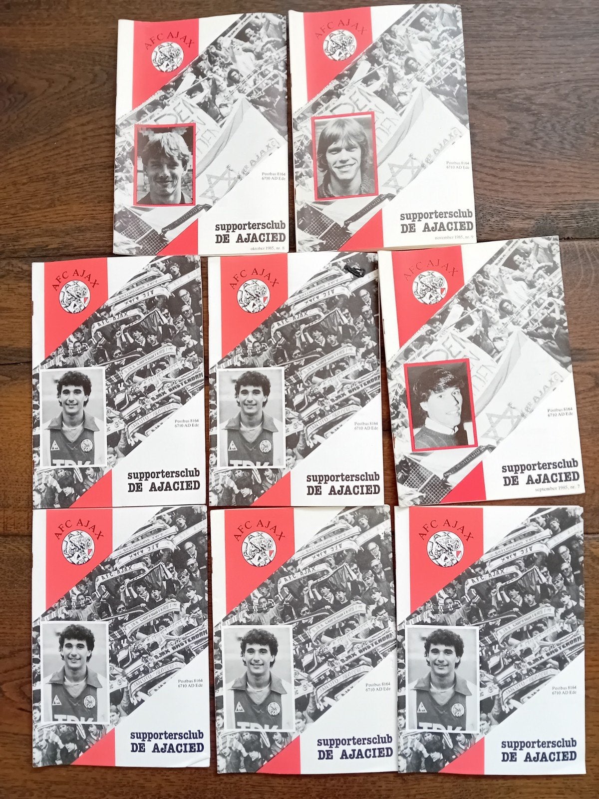 8x De Ajacied 1985 – supportersclub Ajax –originele clubbla, Ophalen of Verzenden, Gebruikt, Ajax, Boek of Tijdschrift