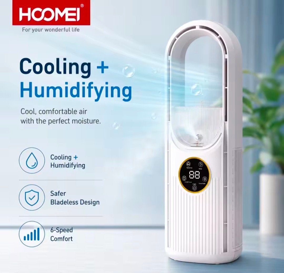 Hoomei Bladeless Ventilator met Bevochtiging en LED(nieuw), Ophalen of Verzenden