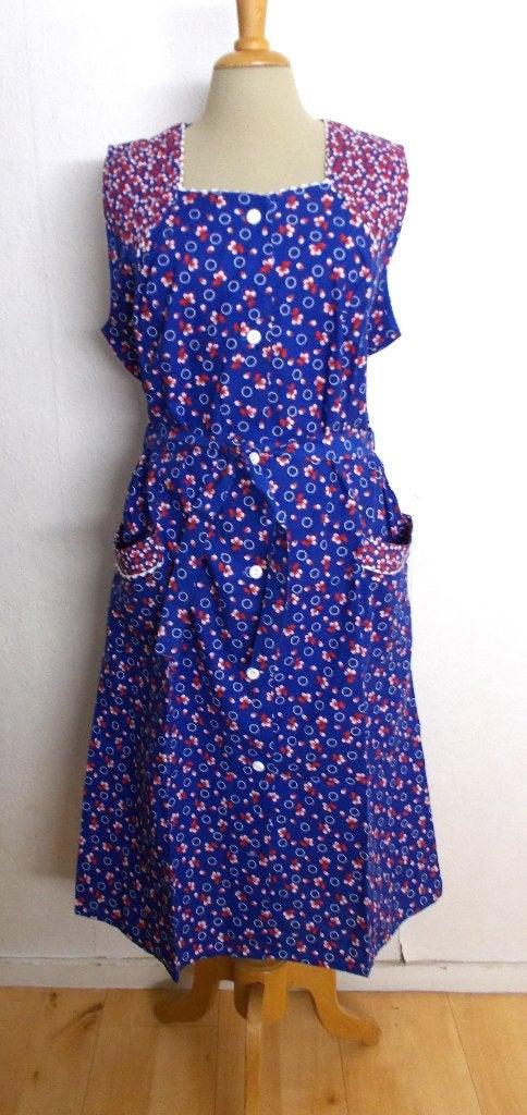 Hippie/Ibiza/60's look vintage 100% katoen schort jurk! 46, Kleding | Dames, Jurken, Maat 46/48 (XL) of groter, Zo goed als nieuw