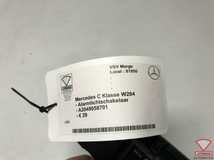 mercedes c klasse w204 alarmlicht eco schakelaar a2049058701, Auto-onderdelen, Gebruikt, Mercedes-Benz AG, Mercedes-Benz, Ophalen of Verzenden