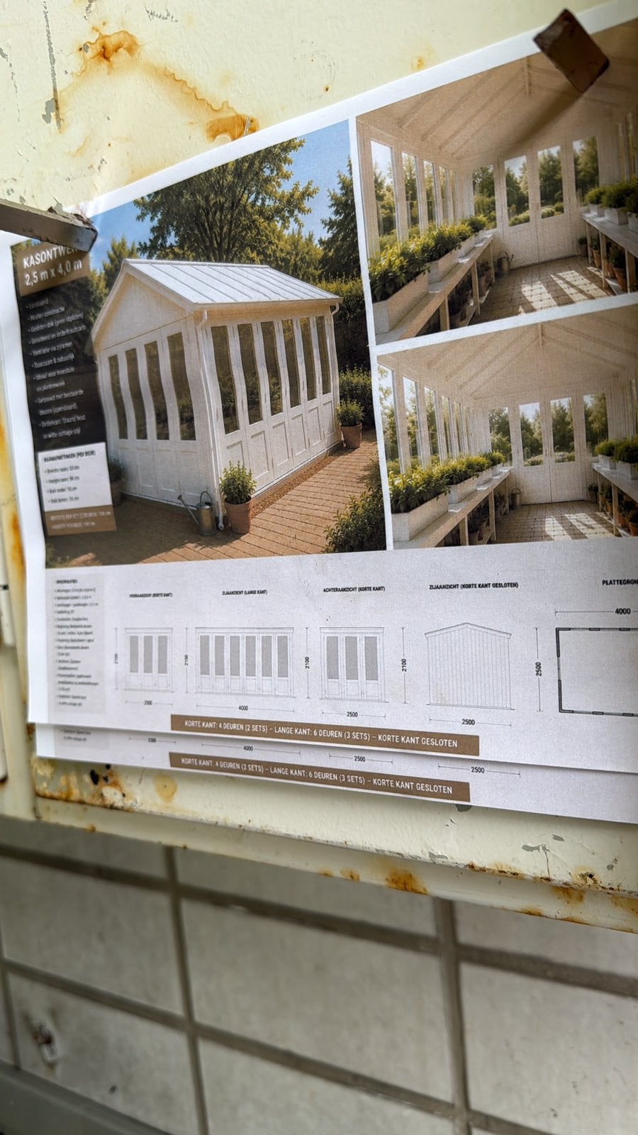 Kas greenhouse circa 2,80 meter x4,20 meter, Ophalen, Overige materialen, Gebruikt, Overige materialen