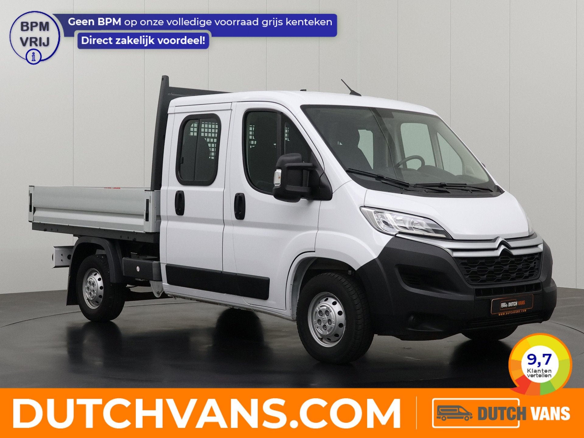 Citroën Jumper 2.2HDi 140PK Dubbele Cabine Open Laadbak | 7, Auto's, Bestelauto's, Gebruikt, Euro 6, Citroën, Multifunctioneel stuurwiel