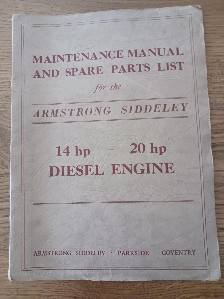 Diesel motor instructie boekje 14hp-20hp, Ophalen of Verzenden, Zo goed als nieuw, Merk of Model