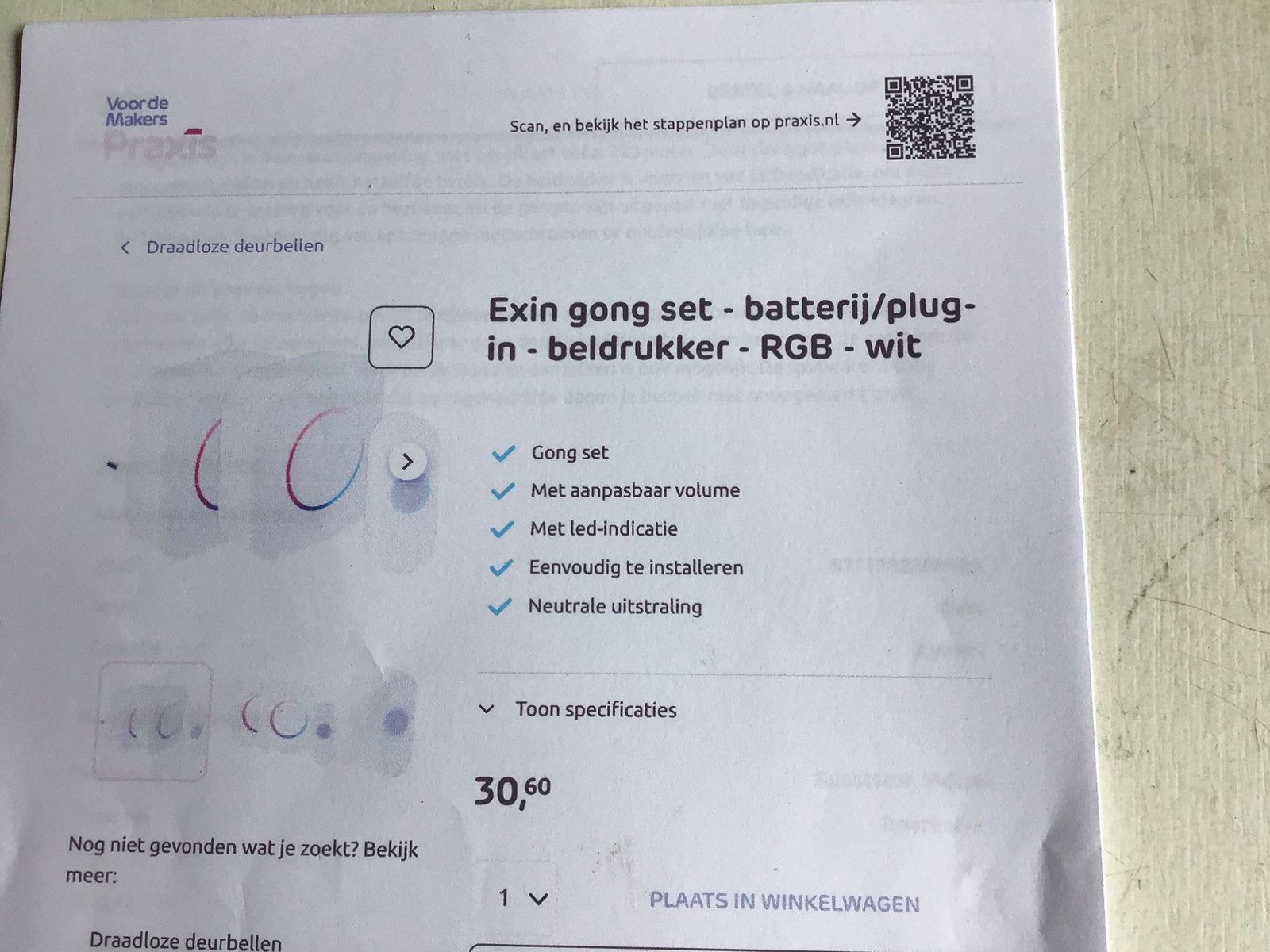 Draadloze deurbel, Ophalen, Zo goed als nieuw