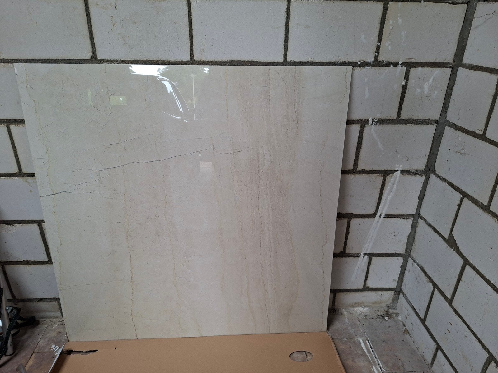 Grote vloer- wand tegel 120x120 cm - Kontempo Cream Pulido, Ophalen, 60 cm of meer, Nieuw, Minder dan 5 m²