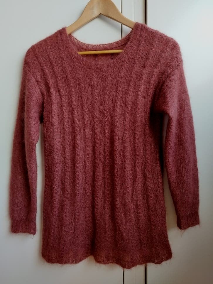 Casha Extra fine kid Mohair kabel trui M 38 Roestbruin, Maat 38/40 (M), Bruin, Ophalen of Verzenden, Zo goed als nieuw