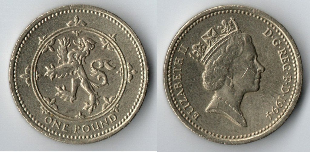 Britse 1 Pond munt 1994 - Elizabeth II Leeuw, Verzenden, Overige landen, Losse munt